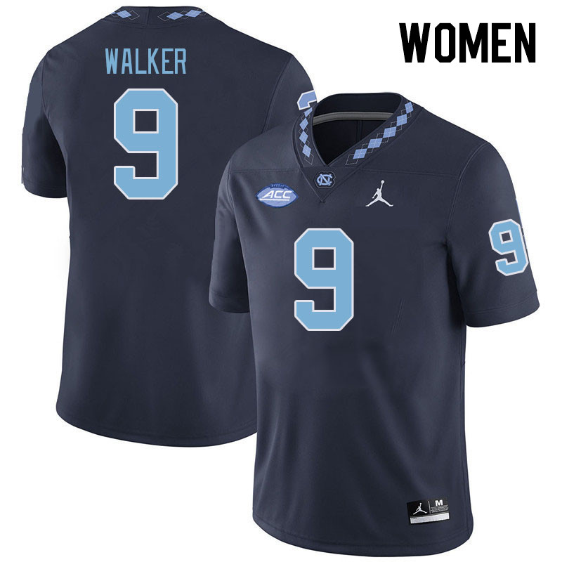 Women #9 Devontez Walker North Carolina Tar Heels College Football Jerseys Stitched-Navy